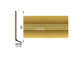 Плинтус алюминиевый Русский профиль 60мм АНОДИРОВАННОЕ ПОКРЫТИЕ золото матовое фото 1 | FLOORDEALER