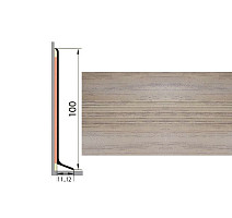Плинтус Плинтус алюминиевый Русский профиль 100мм ДЕКОРАТИВНОЕ ПОКРЫТИЕ дуб арт фото 1 | FLOORDEALER