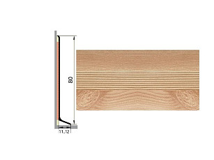 Плинтус алюминиевый Русский профиль 80мм ДЕКОРАТИВНОЕ ПОКРЫТИЕ ясень фото 1 | FLOORDEALER