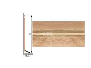 Плинтус Плинтус алюминиевый Русский профиль 80мм ДЕКОРАТИВНОЕ ПОКРЫТИЕ ясень фото 1 | FLOORDEALER