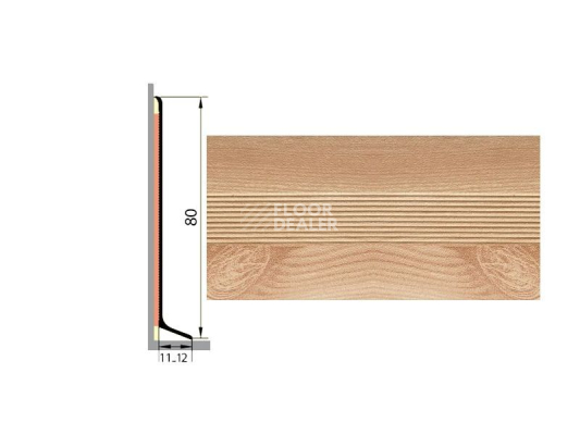 Плинтус Плинтус алюминиевый Русский профиль 80мм ДЕКОРАТИВНОЕ ПОКРЫТИЕ ясень фото 1 | FLOORDEALER