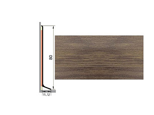 Плинтус алюминиевый Русский профиль 80мм ДЕКОРАТИВНОЕ ПОКРЫТИЕ дуб сантана фото 1 | FLOORDEALER