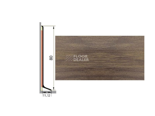 Плинтус алюминиевый Русский профиль 80мм ДЕКОРАТИВНОЕ ПОКРЫТИЕ дуб сантана фото 1 | FLOORDEALER