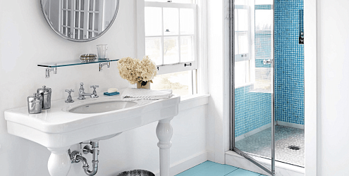 Голубой пол – как использовать в интерьере?