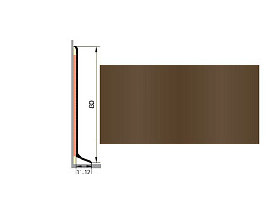Плинтус Плинтус алюминиевый Русский профиль 80мм ПОЛИМЕРНОЕ ПОКРЫТИЕ темно-коричневый фото 1 | FLOORDEALER