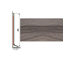 Плинтус Плинтус алюминиевый Русский профиль 80мм ДЕКОРАТИВНОЕ ПОКРЫТИЕ дуб сицилия фото 1 | FLOORDEALER