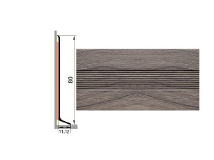 Плинтус Плинтус алюминиевый Русский профиль 80мм ДЕКОРАТИВНОЕ ПОКРЫТИЕ дуб сицилия фото 1 | FLOORDEALER