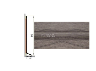 Плинтус алюминиевый Русский профиль 80мм ДЕКОРАТИВНОЕ ПОКРЫТИЕ дуб сицилия фото 1 | FLOORDEALER