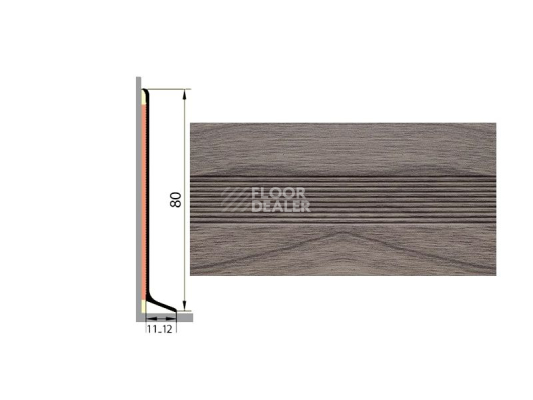 Плинтус Плинтус алюминиевый Русский профиль 80мм ДЕКОРАТИВНОЕ ПОКРЫТИЕ дуб сицилия фото 1 | FLOORDEALER