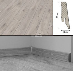 Плинтус МДФ Kronotex ламинированный D3239 Плинтус ламинированный МДФ Kronotex Дуб Престиж белый фото 2 | FLOORDEALER