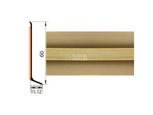 Плинтус алюминиевый Русский профиль 60мм АНОДИРОВАННОЕ ПОКРЫТИЕ золото глянец фото 1 | FLOORDEALER