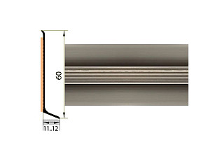 Плинтус алюминиевый Русский профиль 60мм АНОДИРОВАННОЕ ПОКРЫТИЕ шампань глянец фото 1 | FLOORDEALER