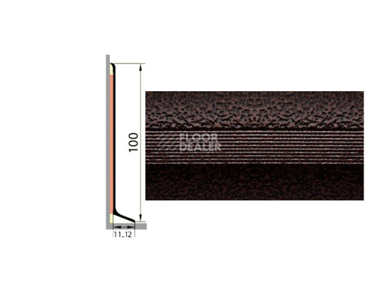 Плинтус Плинтус алюминиевый Русский профиль 100мм ПОЛИМЕРНОЕ ПОКРЫТИЕ старая медь фото 1 | FLOORDEALER