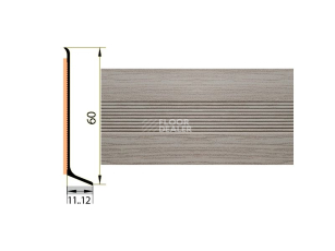 Плинтус алюминиевый Русский профиль 60мм ДЕКОРАТИВНОЕ ПОКРЫТИЕ дуб леванте фото 1 | FLOORDEALER