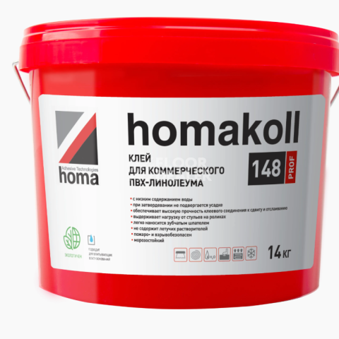 Сопутствующие материалы Homakoll 148 Prof  Клей для коммерческого ПВХ-линолеума, водно-дисперсионный Homakoll 148 Prof 28 кг. Клей для коммерческого ПВХ-линолеума, водно-дисперсионный фото 1 | FLOORDEALER