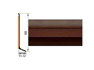 Плинтус алюминиевый Русский профиль 60мм ДЕКОРАТИВНОЕ ПОКРЫТИЕ венге фото 1 | FLOORDEALER