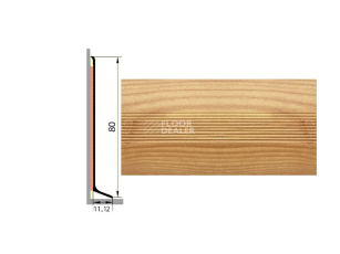 Плинтус алюминиевый Русский профиль 80мм ДЕКОРАТИВНОЕ ПОКРЫТИЕ сосна фото 1 | FLOORDEALER