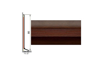 Плинтус Плинтус алюминиевый Русский профиль 80мм ДЕКОРАТИВНОЕ ПОКРЫТИЕ венге фото 1 | FLOORDEALER