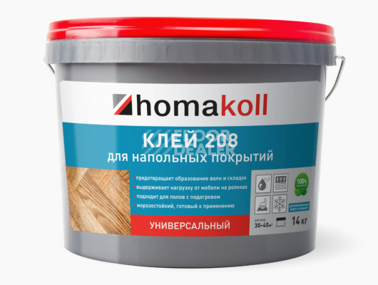 Сопутствующие материалы Homakoll 208 универсальный Homakoll 208 14 кг. Клей для напольных покрытий, универсальный фото 1 | FLOORDEALER
