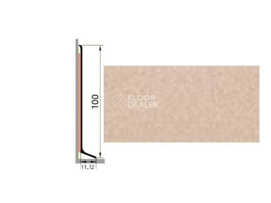 Плинтус Плинтус алюминиевый Русский профиль 100мм ПОЛИМЕРНОЕ ПОКРЫТИЕ песочный фото 1 | FLOORDEALER