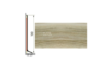 Плинтус алюминиевый Русский профиль 100мм ДЕКОРАТИВНОЕ ПОКРЫТИЕ дуб аляска фото 1 | FLOORDEALER