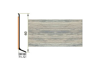 Плинтус Плинтус алюминиевый Русский профиль 60мм ДЕКОРАТИВНОЕ ПОКРЫТИЕ дуб хельсинки фото 1 | FLOORDEALER