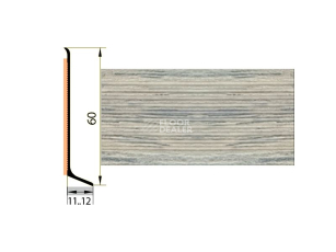 Плинтус алюминиевый Русский профиль 60мм ДЕКОРАТИВНОЕ ПОКРЫТИЕ дуб хельсинки фото 1 | FLOORDEALER