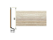 Плинтус алюминиевый Русский профиль 60мм ДЕКОРАТИВНОЕ ПОКРЫТИЕ дуб арктический фото 1 | FLOORDEALER