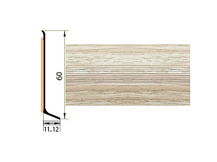 Плинтус Плинтус алюминиевый Русский профиль 60мм ДЕКОРАТИВНОЕ ПОКРЫТИЕ дуб арктический фото 1 | FLOORDEALER