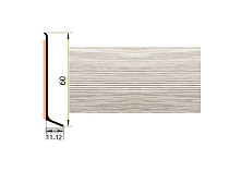 Плинтус алюминиевый Русский профиль 60мм ДЕКОРАТИВНОЕ ПОКРЫТИЕ ясень серый фото 1 | FLOORDEALER