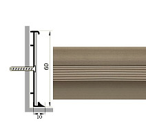 Плинтус Коммерческий плинтус алюминиевый Русский профиль 60мм АНОДИРОВАННОЕ ПОКРЫТИЕ титан матовый фото 1 | FLOORDEALER