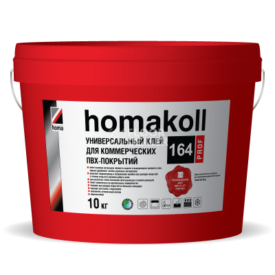 Сопутствующие материалы Homakoll 164 Prof  универсальный клей для коммерческих напольных покрытий, морозостойкий. Универсальный клей для коммерческих напольных покрытий Homakoll 164 Prof 10 кг морозостойкий фото 1 | FLOORDEALER