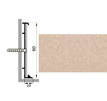 Плинтус Коммерческий плинтус алюминиевый Русский профиль 60мм ПОЛИМЕРНОЕ ПОКРЫТИЕ песочный фото 1 | FLOORDEALER