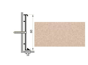 Плинтус Коммерческий плинтус алюминиевый Русский профиль 60мм ПОЛИМЕРНОЕ ПОКРЫТИЕ песочный фото 1 | FLOORDEALER