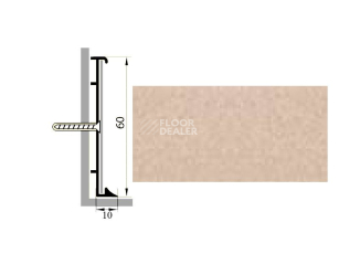 Плинтус Коммерческий плинтус алюминиевый Русский профиль 60мм ПОЛИМЕРНОЕ ПОКРЫТИЕ песочный фото 1 | FLOORDEALER