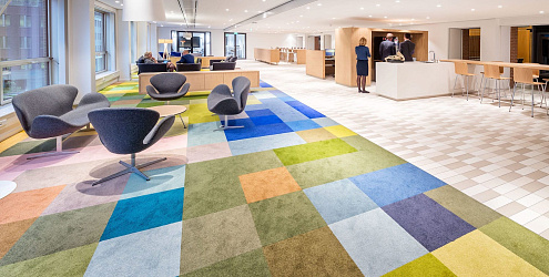 Необычные интерьерные решения с ковровой плиткой