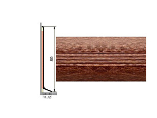Плинтус Плинтус алюминиевый Русский профиль 80мм ДЕКОРАТИВНОЕ ПОКРЫТИЕ дуб канадский фото 1 | FLOORDEALER
