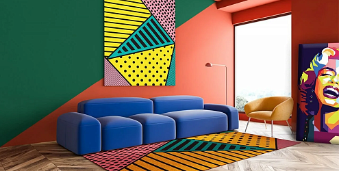Готовые интерьерные решения для пола в стиле поп-арт