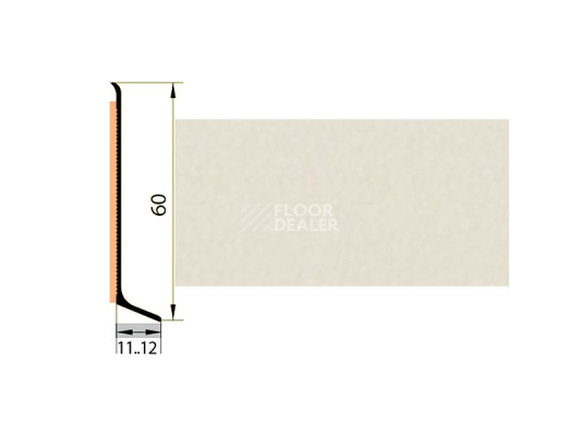 Плинтус Плинтус алюминиевый Русский профиль 60мм ПОЛИМЕРНОЕ ПОКРЫТИЕ сильвер фото 1 | FLOORDEALER