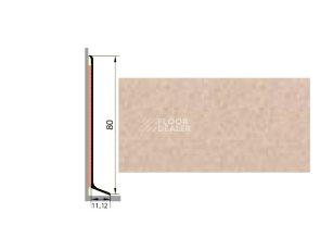 Плинтус алюминиевый Русский профиль 80мм ПОЛИМЕРНОЕ ПОКРЫТИЕ песочный фото 1 | FLOORDEALER