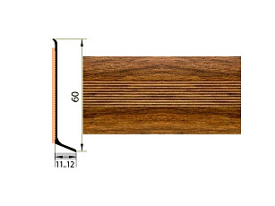 Плинтус Плинтус алюминиевый Русский профиль 60мм ДЕКОРАТИВНОЕ ПОКРЫТИЕ дуб медовый фото 1 | FLOORDEALER