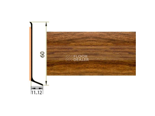 Плинтус алюминиевый Русский профиль 60мм ДЕКОРАТИВНОЕ ПОКРЫТИЕ дуб медовый фото 1 | FLOORDEALER