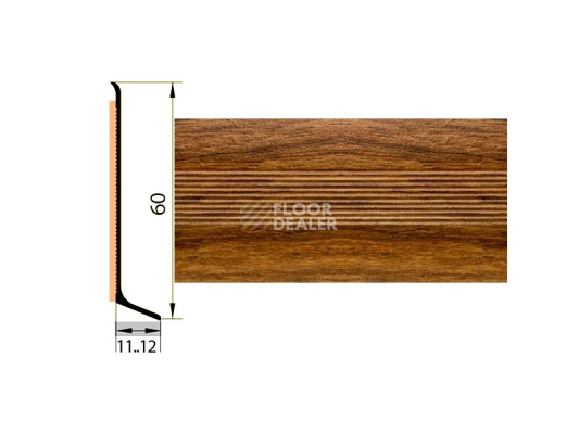 Плинтус Плинтус алюминиевый Русский профиль 60мм ДЕКОРАТИВНОЕ ПОКРЫТИЕ дуб медовый фото 1 | FLOORDEALER