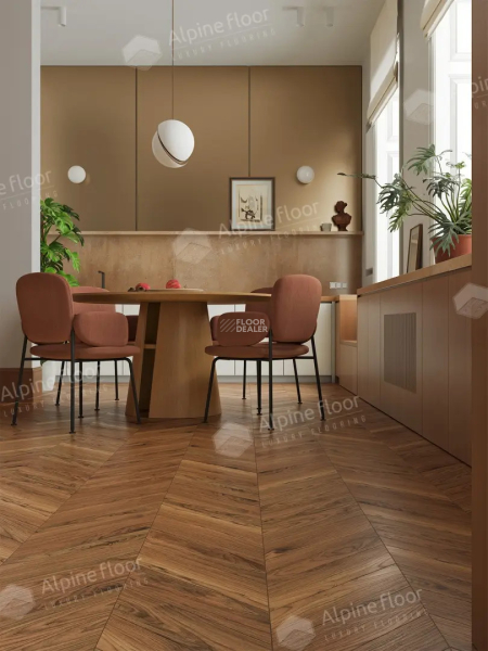 Alpine Floor Chevron Art 12мм LF109-11 Орех Монблан фото 3 | FLOORDEALER