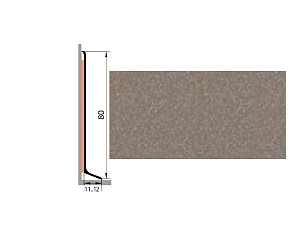 Плинтус алюминиевый Русский профиль 80мм ПОЛИМЕРНОЕ ПОКРЫТИЕ санторини фото 1 | FLOORDEALER