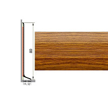 Плинтус Плинтус алюминиевый Русский профиль 80мм ДЕКОРАТИВНОЕ ПОКРЫТИЕ дуб тёмный фото 1 | FLOORDEALER