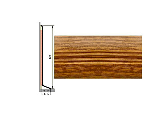 Плинтус Плинтус алюминиевый Русский профиль 80мм ДЕКОРАТИВНОЕ ПОКРЫТИЕ дуб тёмный фото 1 | FLOORDEALER