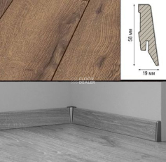 Плинтус МДФ Kronotex ламинированный D4726 Плинтус ламинированный МДФ Kronotex Дуб горный коричневый фото 2 | FLOORDEALER