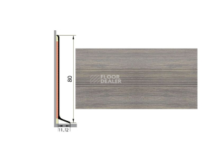 Плинтус алюминиевый Русский профиль 80мм ДЕКОРАТИВНОЕ ПОКРЫТИЕ дуб каньон фото 1 | FLOORDEALER