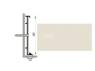 Коммерческий плинтус алюминиевый Русский профиль 60мм ПОЛИМЕРНОЕ ПОКРЫТИЕ сильвер фото 1 | FLOORDEALER